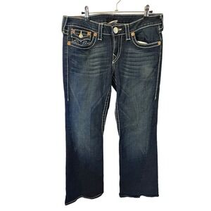 Vintage True Religion Joey Super T Blue White Ombré Stitched Jean Big Logo 32